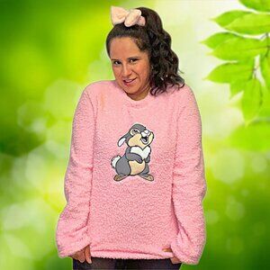 Disney Thumper Rabbit Faux Fur Sweatshirt Sherpa Sleepwear Pullover Cozy Top